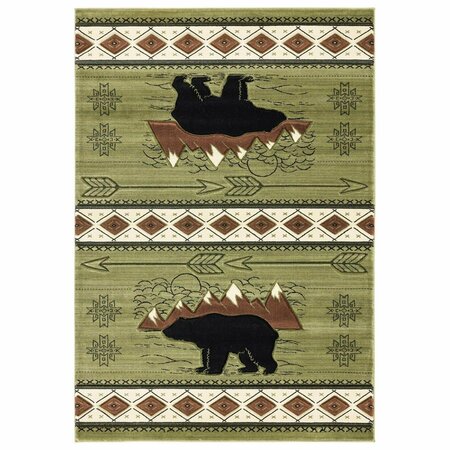 UNITED WEAVERS OF AMERICA Cottage Timberland Green Area Rectangle Rug, 5 ft. 3 in. x 7 ft. 6 in. 2055 41845 69